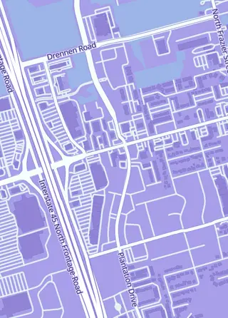Street map around Cards And Comics Connection, Conroe