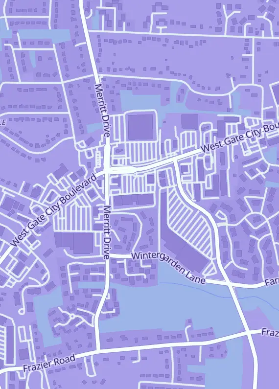 Street map around Cards At The Cages Card Shop & Memorabilia, 3917 High Point Rd, Greensboro, NC