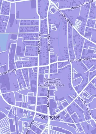 Street map around Cards Ultra, Torrington