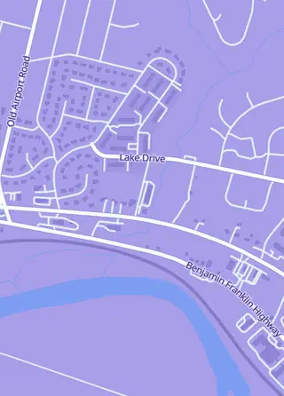 Street map around Carter's Cards, Douglassville