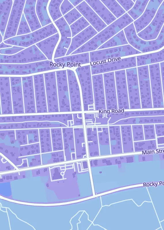 Street map around Catch'em All Central, Rocky Point, NY