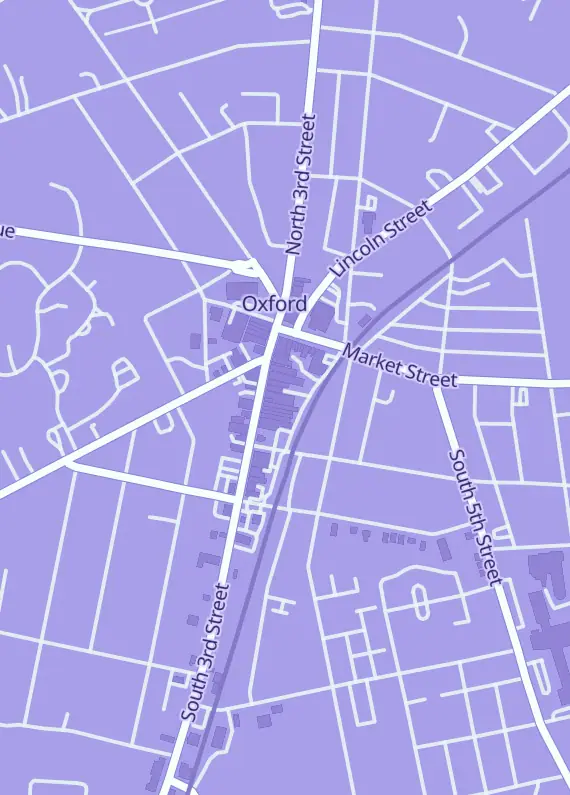 Street map around Cat's Crown Games, Artisan's Row, 39 S 3rd St Ste 4, Oxford, PA