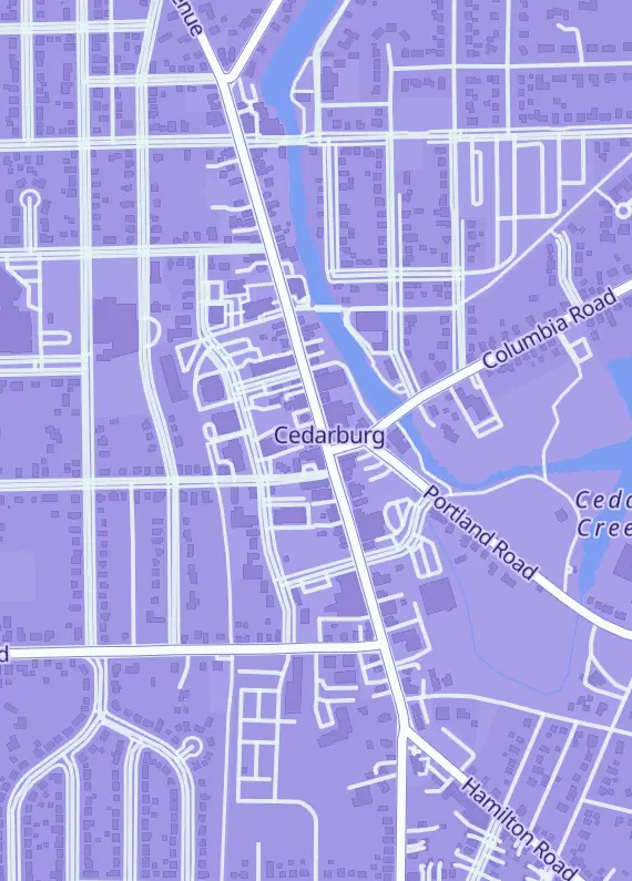 Street map around Cedarburg Toy Company, W62 N583 Washington Ave, Cedarburg, WI