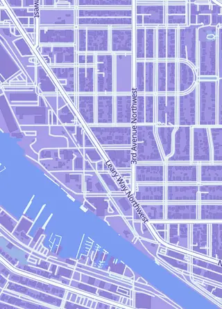 Street map around Chase Card TCG, Seattle