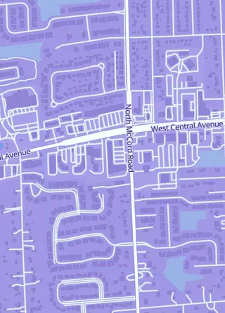 Street map around Checkmate Games and Hobbies, Toledo