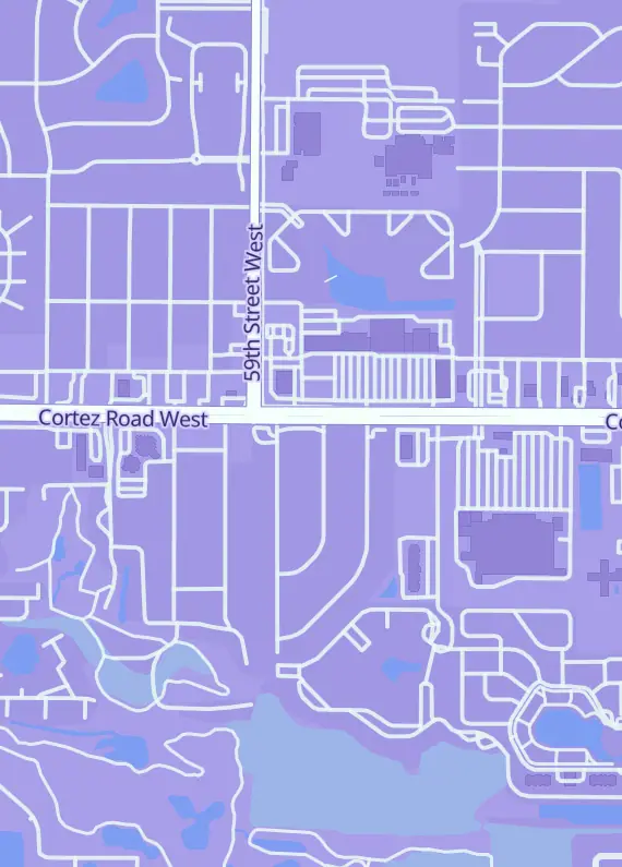 Street map around Chibi Collect, 5721 Cortez Rd W, Bradenton, FL