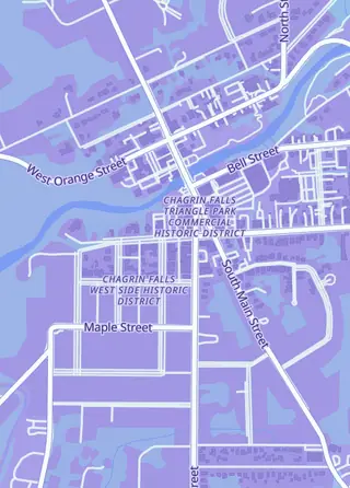 Street map around Chief Wahoo Sportscards, Chagrin Falls
