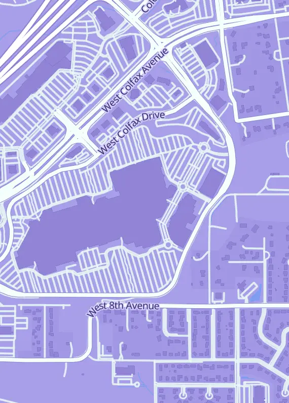 Street map around Coffee Cat Comics, 14500 W Colfax Ave Unit 310, Lakewood, CO