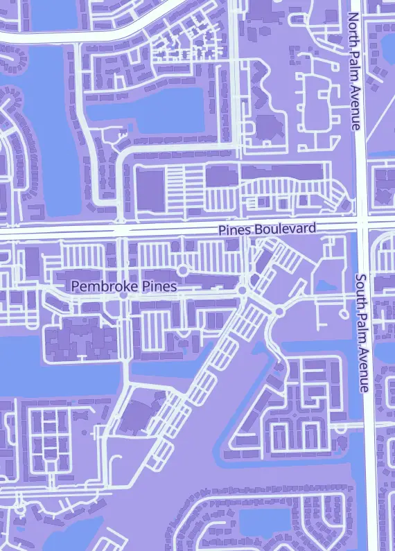 Street map around Cognizant Cards and Collectibles, 10350 Pines Blvd Ste D110, Pembroke Pines, FL