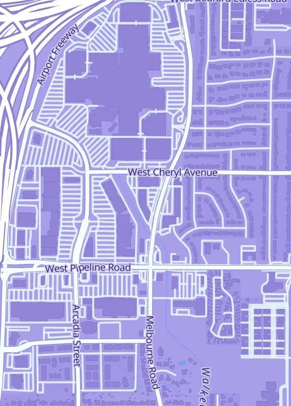 Street map around Collectible Investments, 927 Melbourne Rd, Hurst, TX