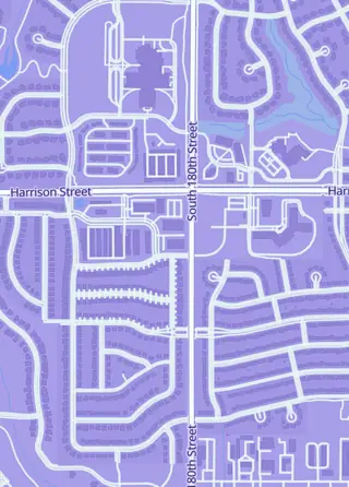 Street map around Collective's Corner, Omaha