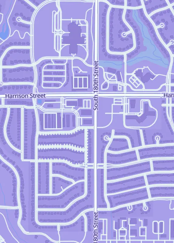 Street map around Collective's Corner, 7051 S 181st St, Omaha, NE