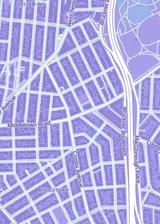 Street map around Collector Cave, New York