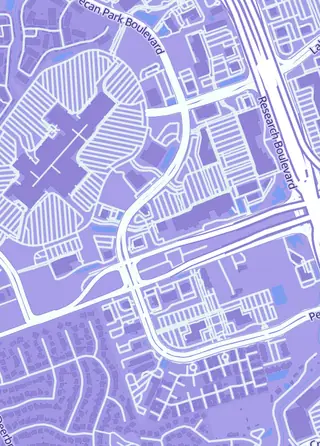 Street map around Collectors Crossroads, Cedar Park