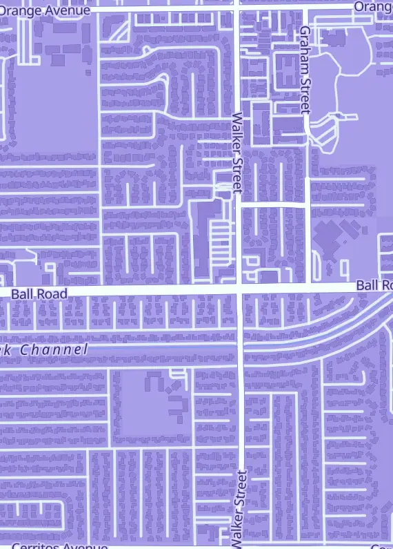 Street map around Collectors Lounge, 9975 Walker St, Cypress, CA