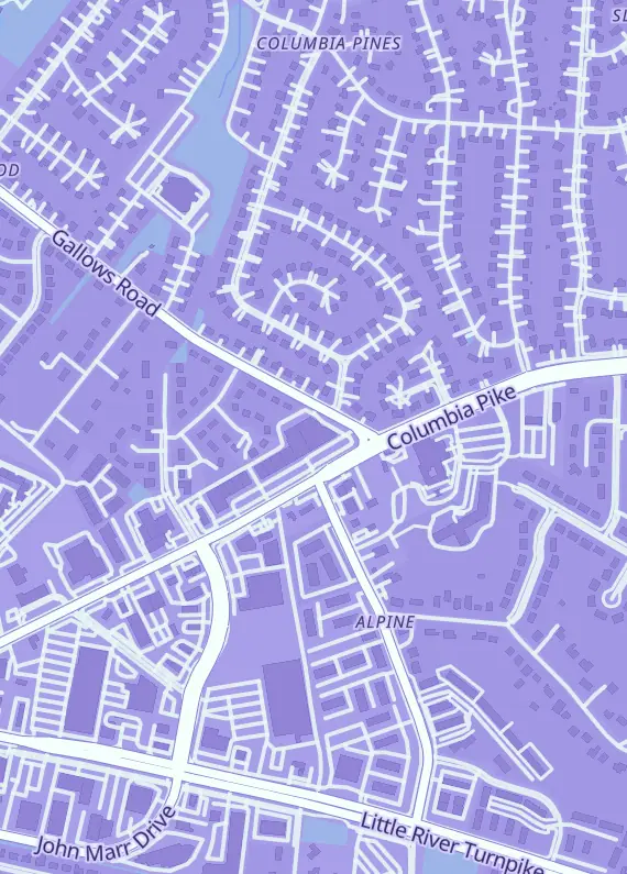 Street map around Collector's World, 7006 Columbia Pike, Annandale, VA