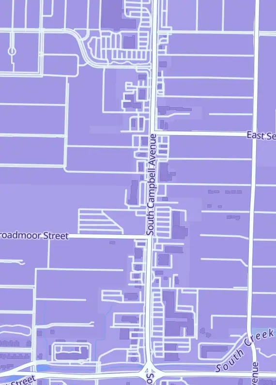 Street map around Comic Force, 2303 S Campbell Ave, Springfield, MO
