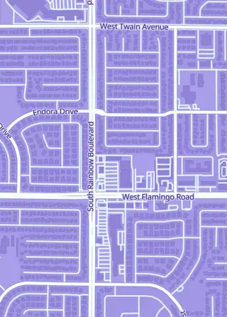 Street map around Commander Games, Las Vegas