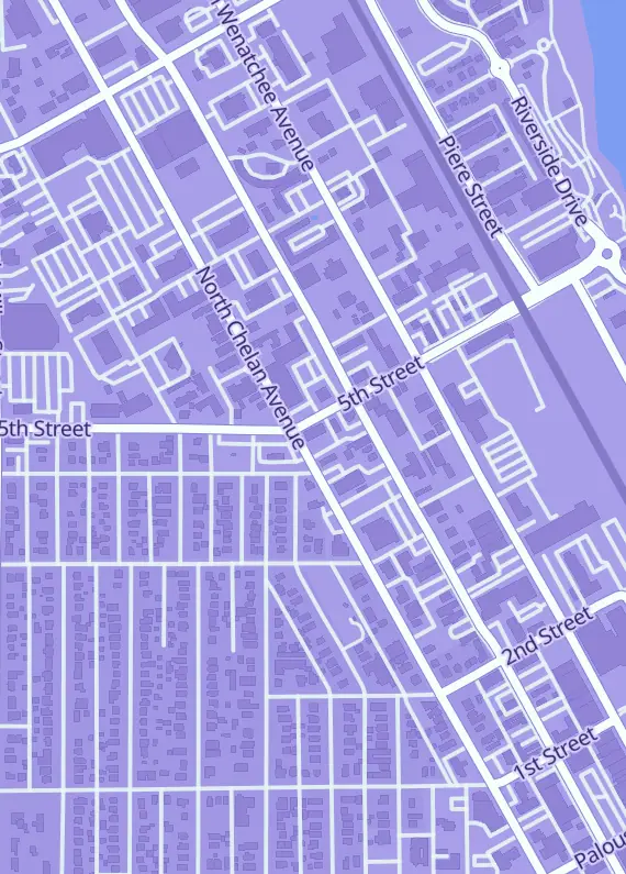 Street map around Core Sports Cards and Collectibles, 411 N Chelan Ave A, Wenatchee, WA