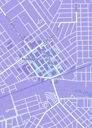 Street map around Corn Coast Comics, Huntington