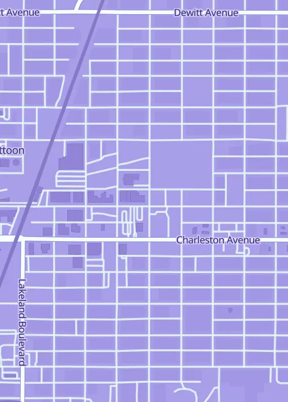 Street map around Cosmic Collectibles and Games, 1402 Broadway Ave Ste C, Mattoon, IL