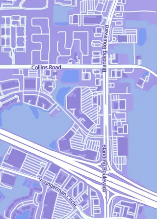Street map around CounterSpell Games, Jacksonville