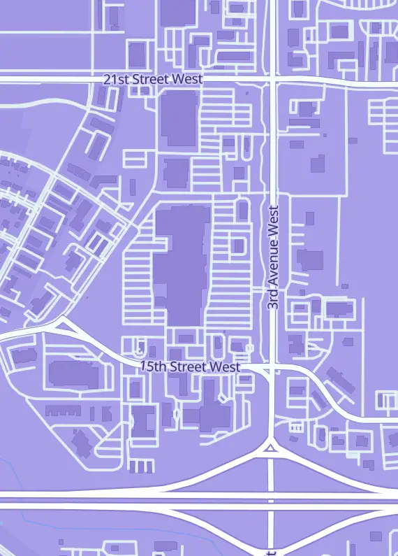 Street map around Cq Engraving & Gifts, 1681 3rd Ave W, Dickinson, ND