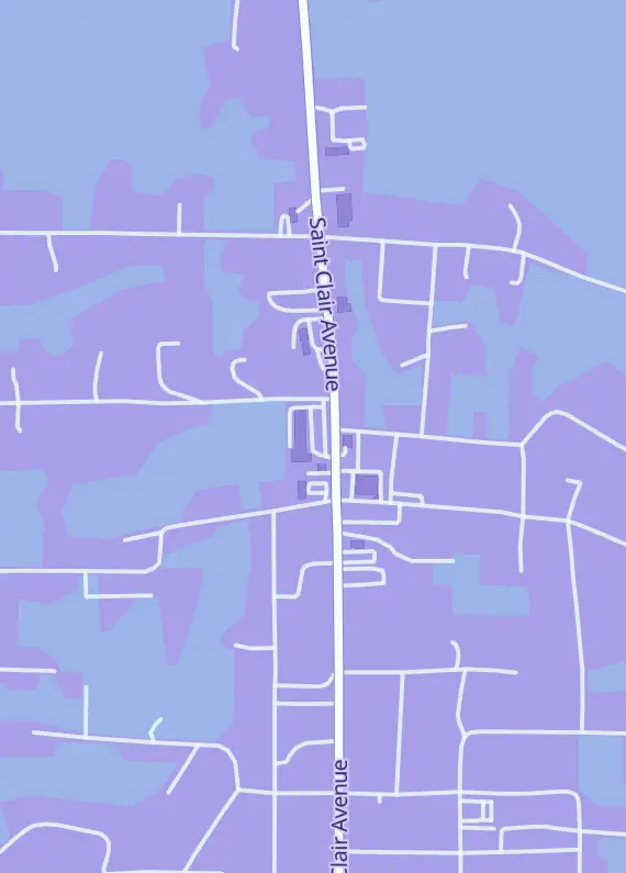 Street map around Critical Games and Hobbies, 16761 St Clair Ave, East Liverpool, OH