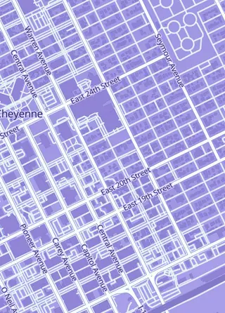 Street map around CrownCards, Cheyenne