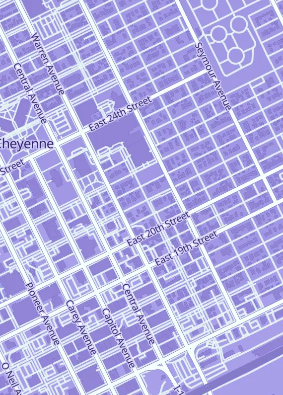 Street map around CrownCards, 2106 House Ave, Cheyenne, WY