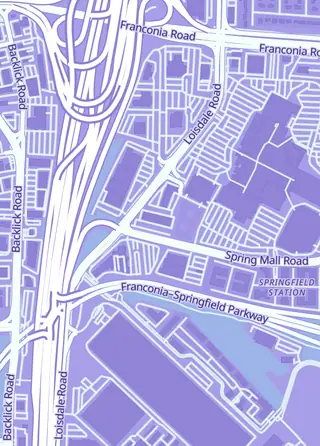 Street map around Curio Cavern, Springfield
