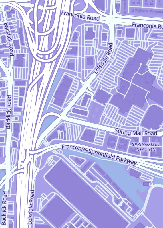 Street map around Curio Cavern, 6701 Loisdale Rd Unit T, Springfield, VA