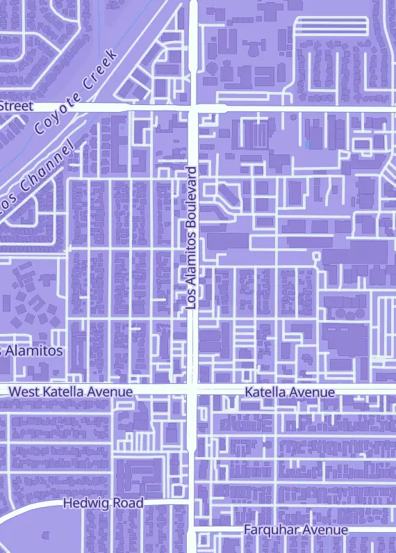 Street map around Custom Poke Cards, 10790 Los Alamitos Blvd, Los Alamitos, CA