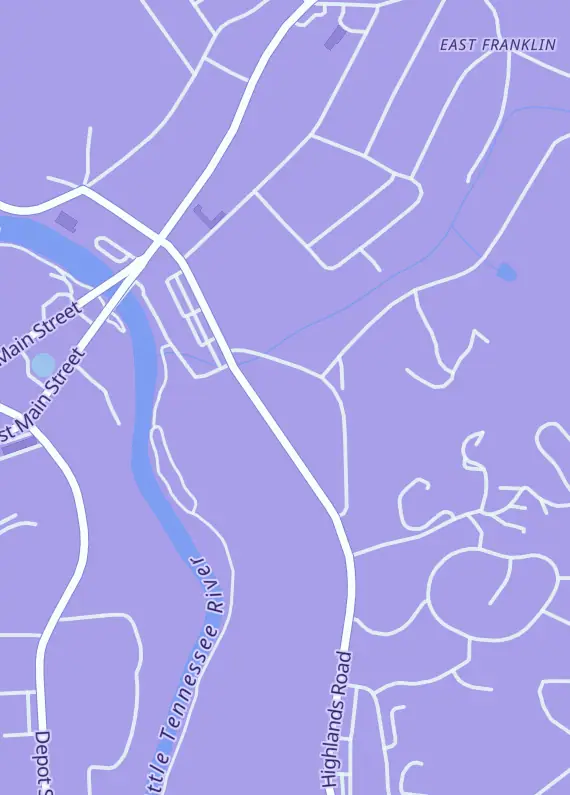 Street map around Cyber Realms, 242 Highlands Rd, Franklin, NC