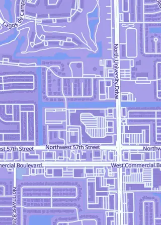 Street map around Cyren Anime Store, Tamarac