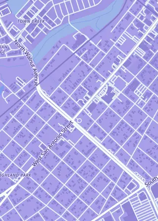 Street map around D Pad, New Braunfels