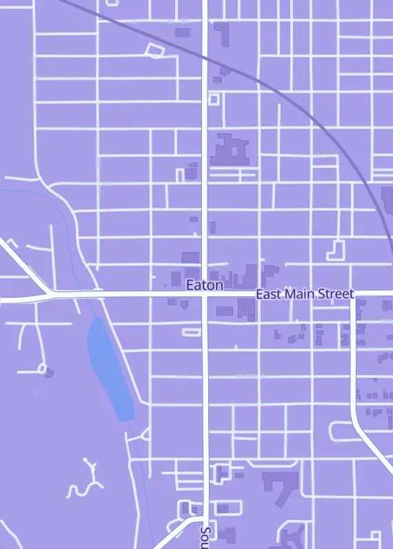 Street map around Darkhold Games, 111 N Barron St, Eaton, OH