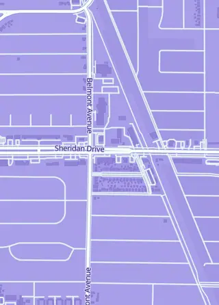 Street map around Dave & Adam's Card World, Tonawanda