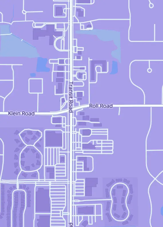 Street map around Dave & Adam's Card World, 5575 Transit Rd, Williamsville, NY