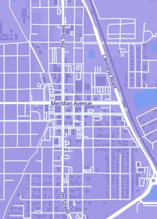Street map around DC Hobbies INC, Dade City