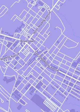 Street map around Deal Me In Games, Boyertown