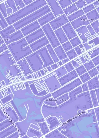 Street map around Decksmith Games, Cleburne