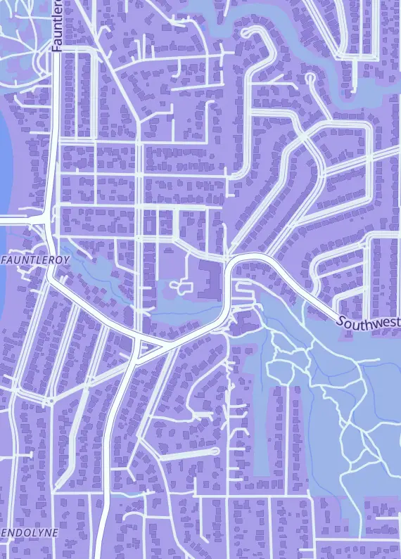 Street map around Devir Americas, Seattle, WA