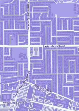 Street map around Diamond 9 Sports, Placentia