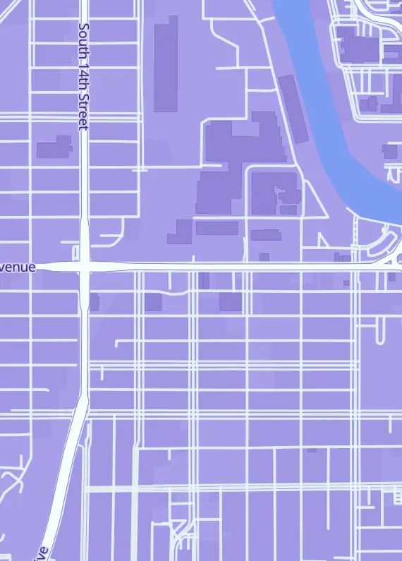 Street map around Dice Dungeon, 1133 Indiana Ave F1, Sheboygan, WI