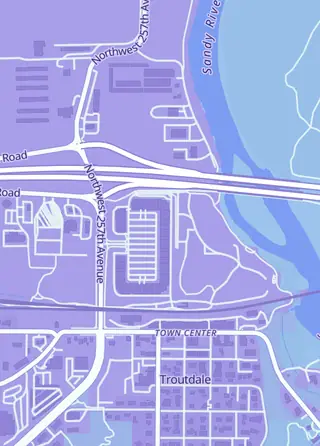 Street map around Discs & Dice, Troutdale