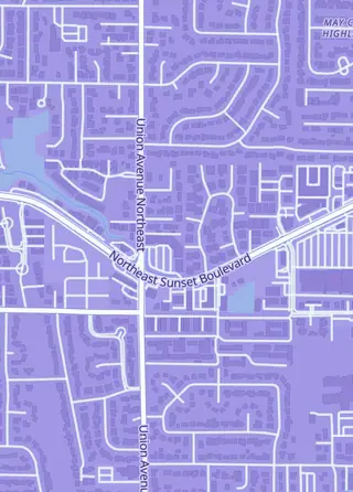 Street map around DJ's Sportscards, Renton