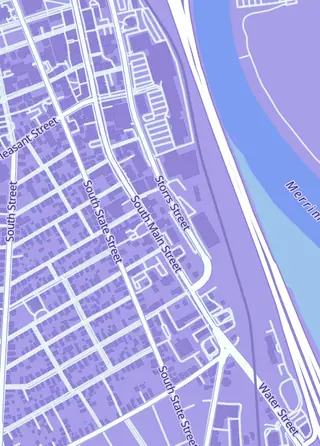 Street map around Double Midnight Comics, Concord