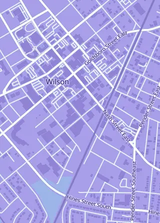 Street map around Downtown Cards & Collectibles, Wilson