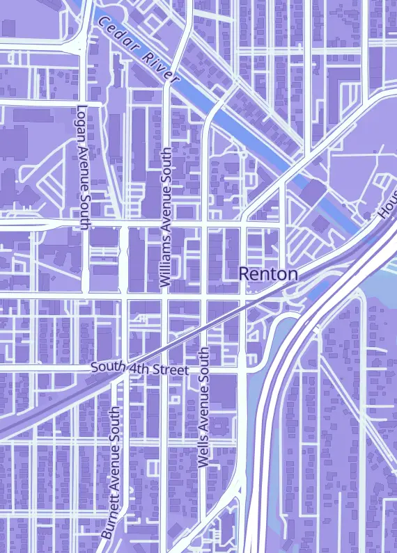 Street map around DPad Retro Gaming and Collectibles, 227 Wells Ave S, Renton, WA